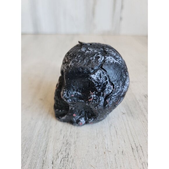Vintage black skeleton skull candle Halloween decor - Picture 3 of 8